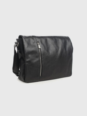 BOBBY BLACK MEN'S: ZIP SATCHEL