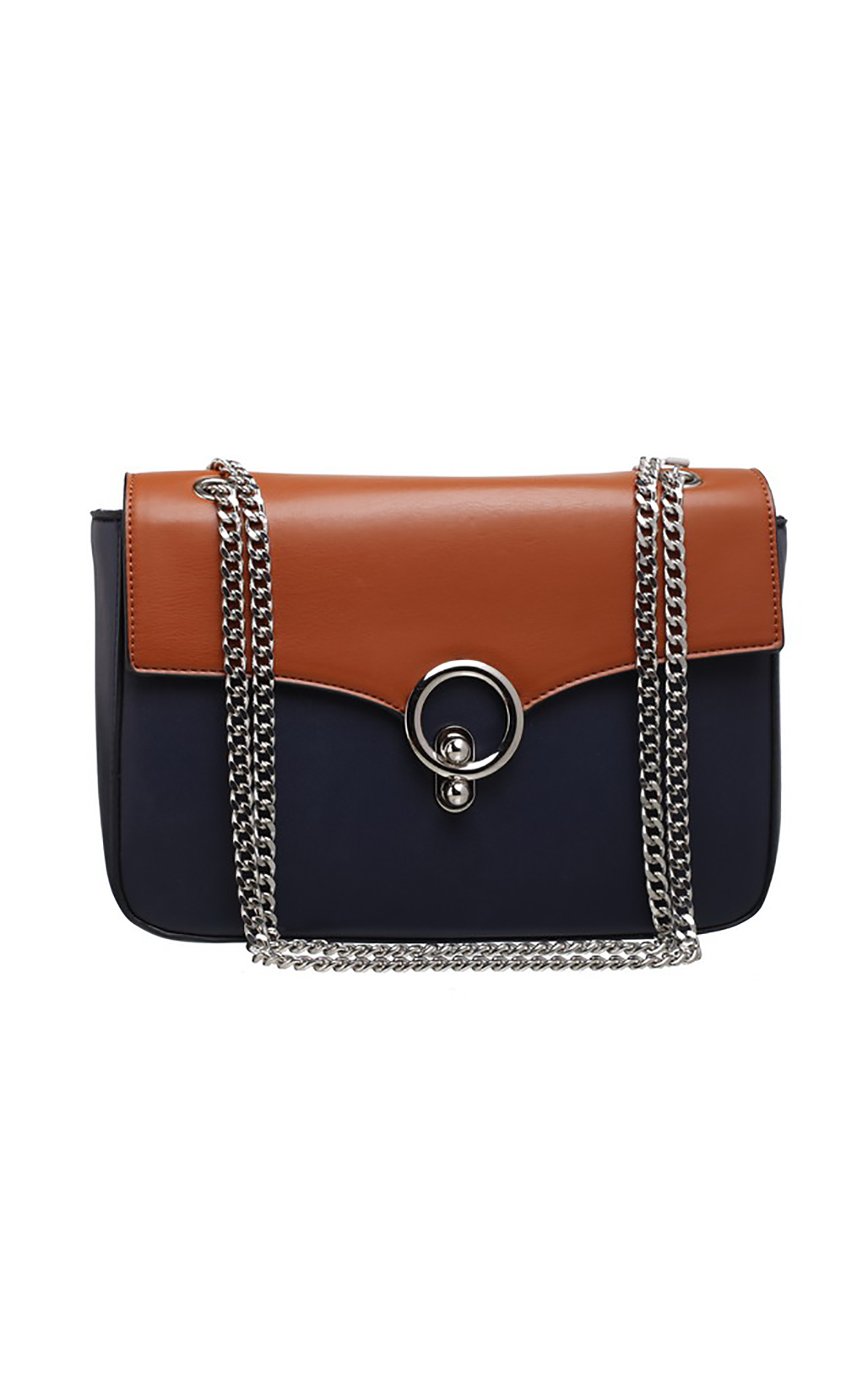 Download TWO TONE FLAP TOP SILVER CLASP CROSS BODY BAG - Bessie London