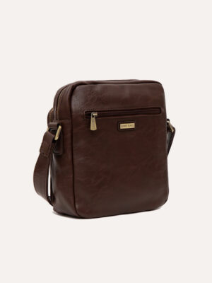 BOBBY BLACK MEN'S: FRONT ZIP POCKET CROSS BODY BAG