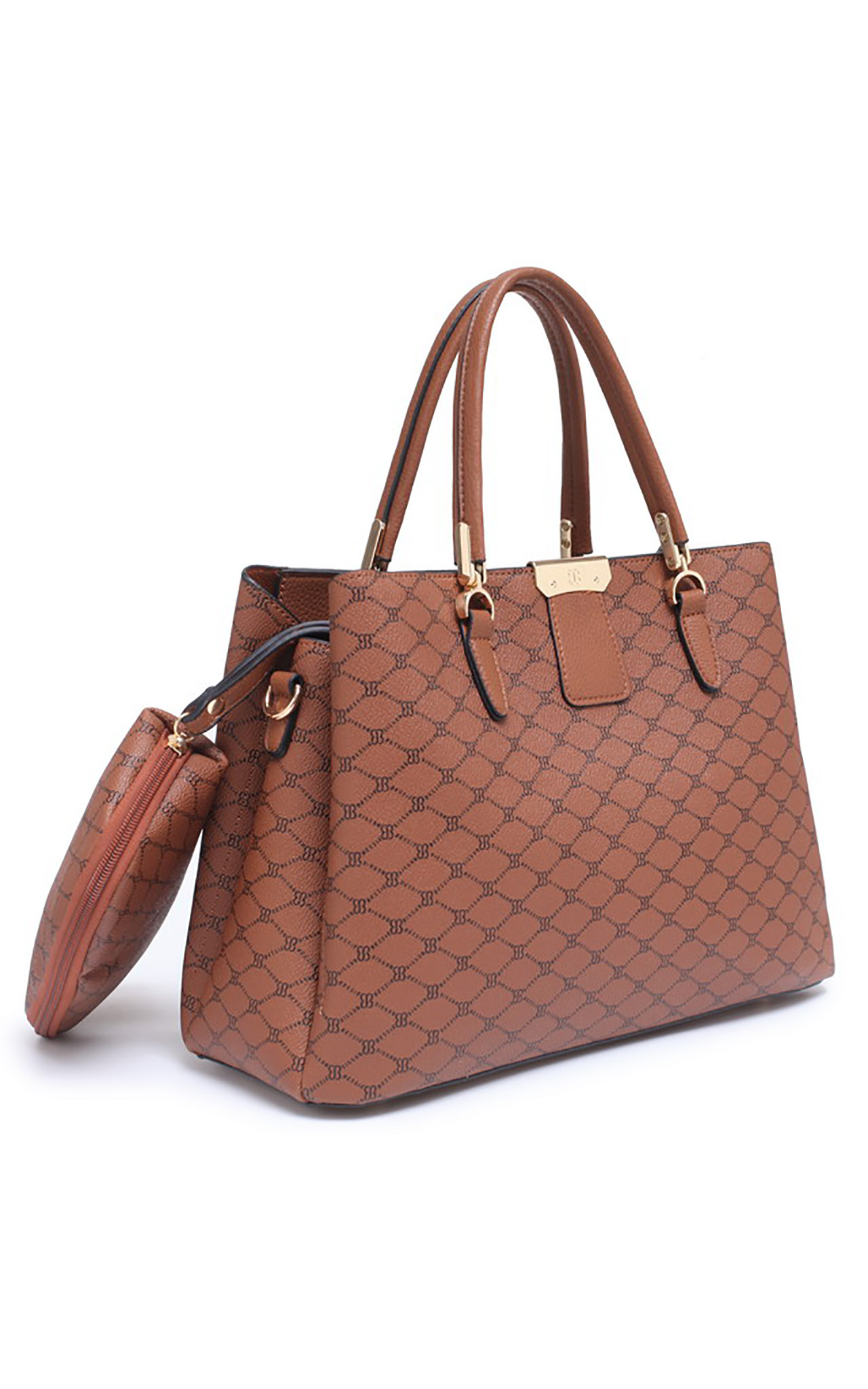 Two tone leather sales tote bag