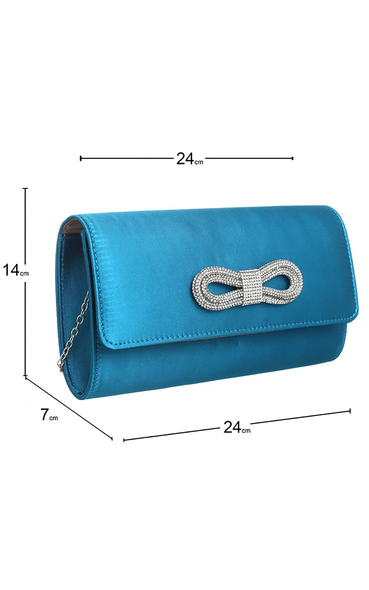 Teal Leather Clutch Bag