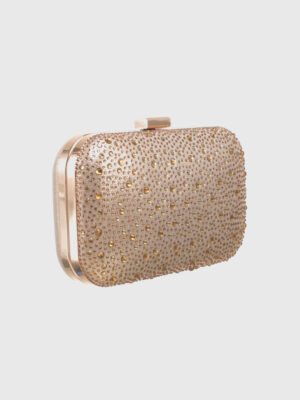 STUDDED EVENING CLUTCH BAG