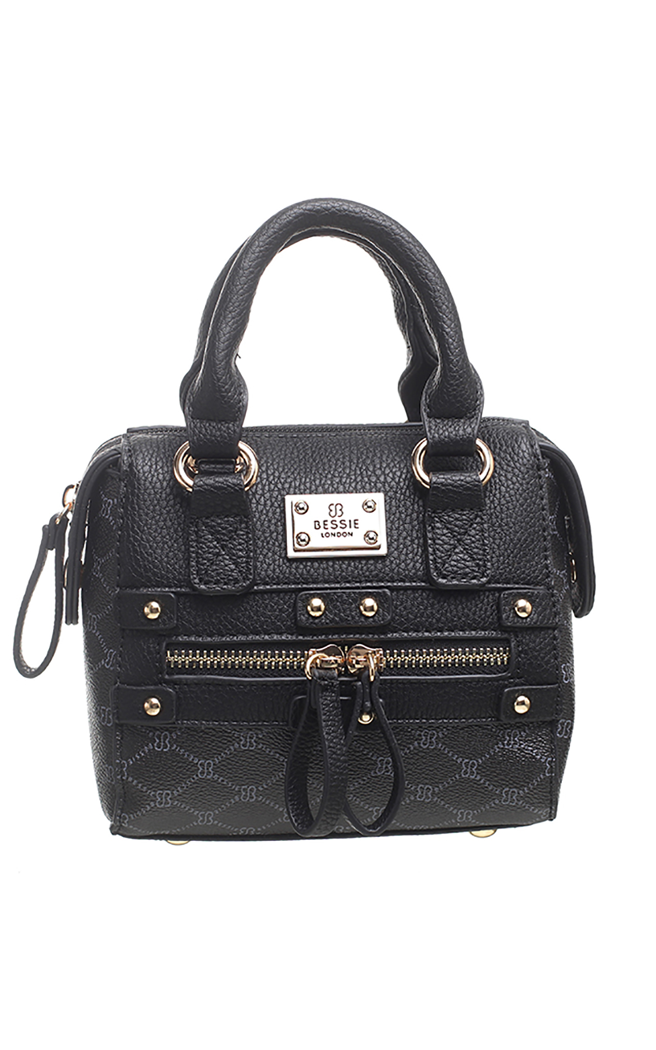 MCM Logo Print Mini Tote Bag in Black