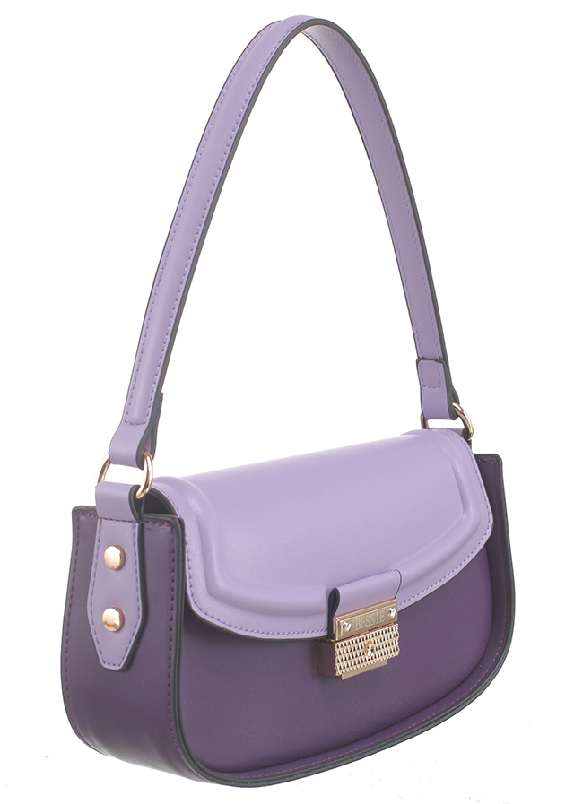 TWO TONE FLAP OVER UNDERARM BAG