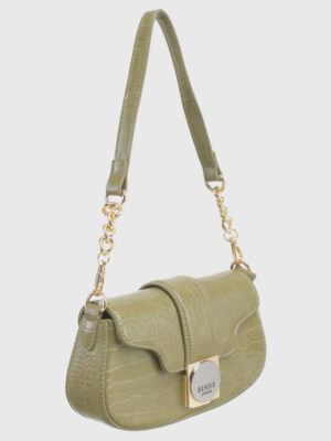 CROC FLAP OVER CORSS BODY BAG