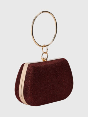 CIRCLE HANDLE EVEING CLUTCH BAG