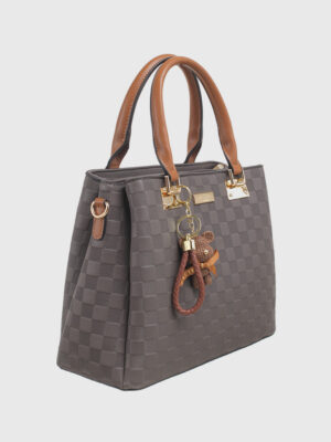 CHECK TOTE WITH KEYRING