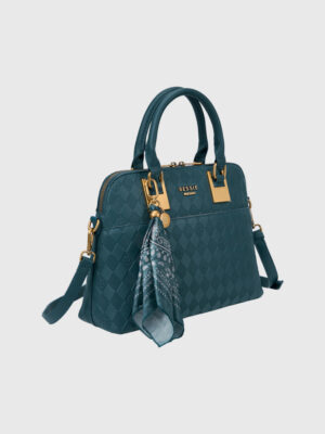 EMBOSSED TOTE WITH SCARF CHARM