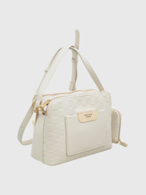EMBOSSED CROSS BODY WITH MINI BAG