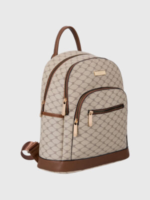 BESSIE LOGO PRINT MULTI POCKET BACKPACK