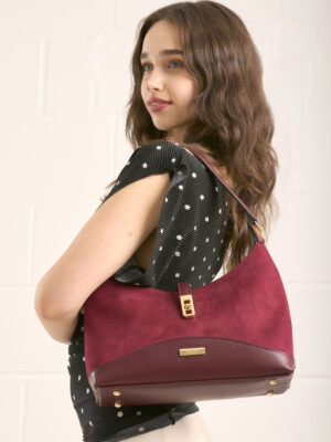 FINEST SUEDE TRIM HOBO BAG