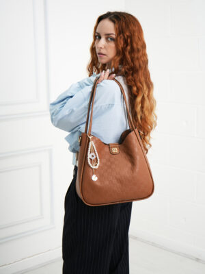 CHECKERBOARD CHARM 2-IN-1 SHOULDER BAG
