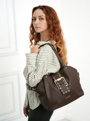 GROMMET BUCKLE TOTE BAG