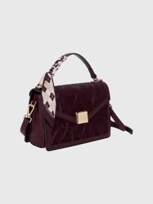 SCARF VELVET TOP HANDLE CROSS BODY BAG
