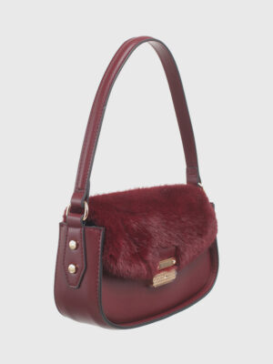 FAUX FUR FLAP UNDERARM BAG