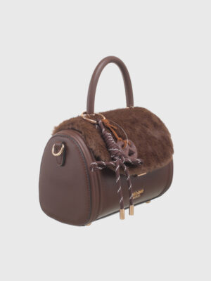 PLUSH TURN-LOCK SATCHEL