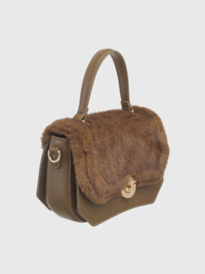 PLUSH TURN-LOCK SATCHEL