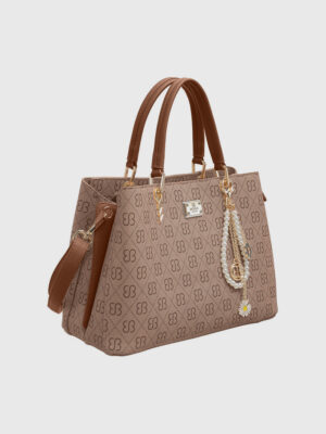 BESSIE MONOGRAM GRAB WITH BAG CHARM