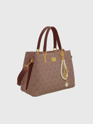 BESSIE MONOGRAM GRAB WITH BAG CHARM