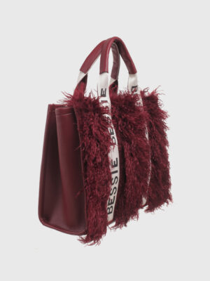 FLUFFY LOGO STRAP TOTE BAG