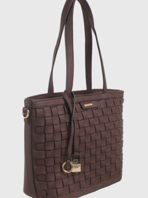 BASKET WEAVE SHOPPER BAG