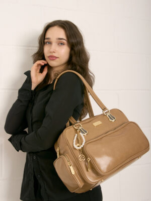 MULTI-POCKET CHARM SHOULDER BAG