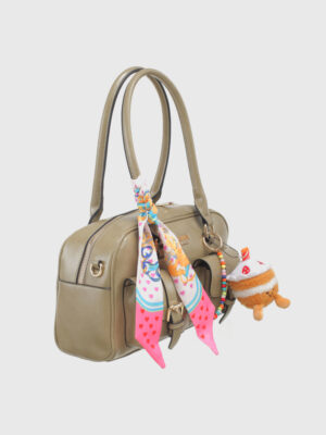 BUCKLE POCKET BOSTON BAG WITH CHARM