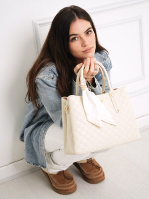 ELEGANT CHECKERBOARD TOTE BAG