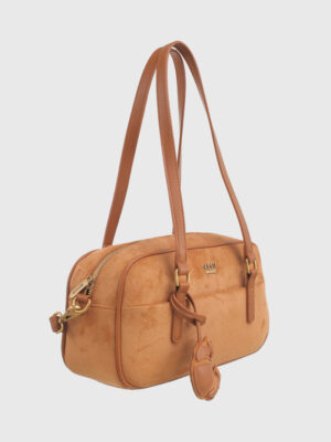 SUEDE SHOULDER BAG WITH CHARM