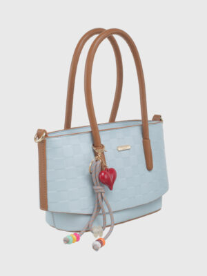 CHECKERBOARD WEAVE CITY TOTE BAG