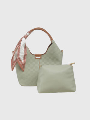 CHECKERBOARD SLOUCHY SHOULDER BAG