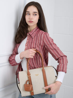 SLEEK STRIPE CANVAS BOWLER