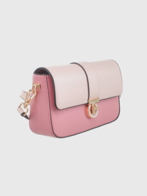 TWO-TONE TURN LOCK CROSSBODY