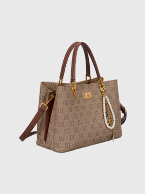 BESSIE MONOGRAM GRAB WITH BAG CHARM