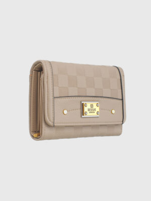 CHECKERBOARD TRIFOLD WALLET