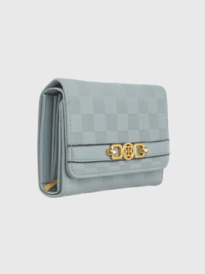 CHECKERBOARD TRIFOLD WALLET