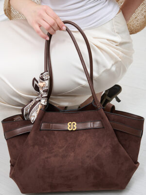 WINGED SUEDE SHOPPER