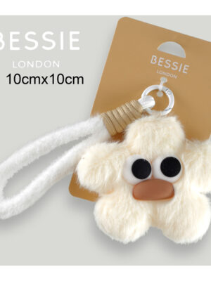 FLUFFY FLOWER SHAPE BAG CHARM