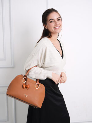 PEBBLED BOW CHARM TOTE