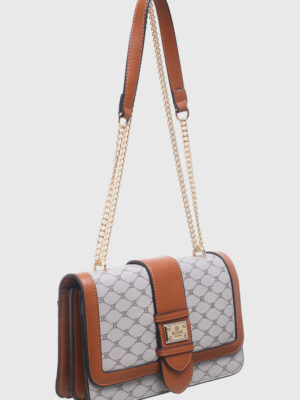 BESSIE LOGO PRINT FLAP OVER BAG