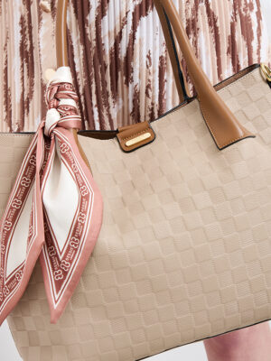 CHECKERBOARD TEXTURAL TOTE