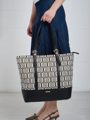 MONOGRAM STRIPED SHOULDER BAG