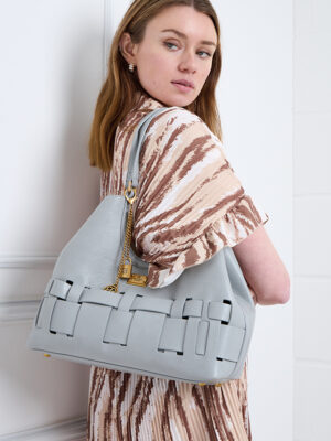 WEAVE STRUCTURED SHOULDER TOTE