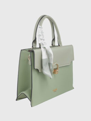 TWO-TONE STRUCTURED TOTE