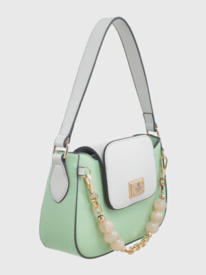 TWO-TONE CHAIN SHOULDER BAG