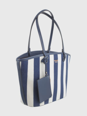 STRIPE CNAVAS SHOPPER