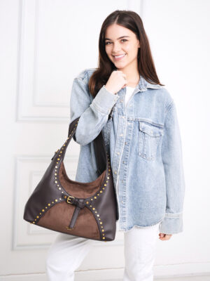 STUDDED SUDED PEBBLED HOBO