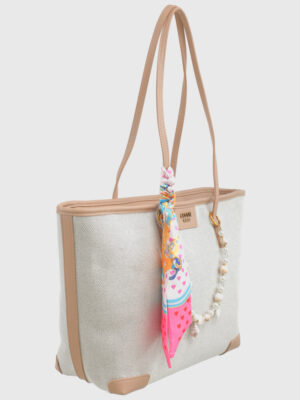 LOVELY TEXTURAL CANVAS SHOULDER BAG