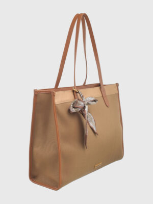 CANVAS SCULPTED RECTANGULAR SHOULDER BAG