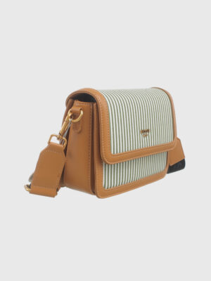 STRIPED CANVAS CROSSBODY BAG